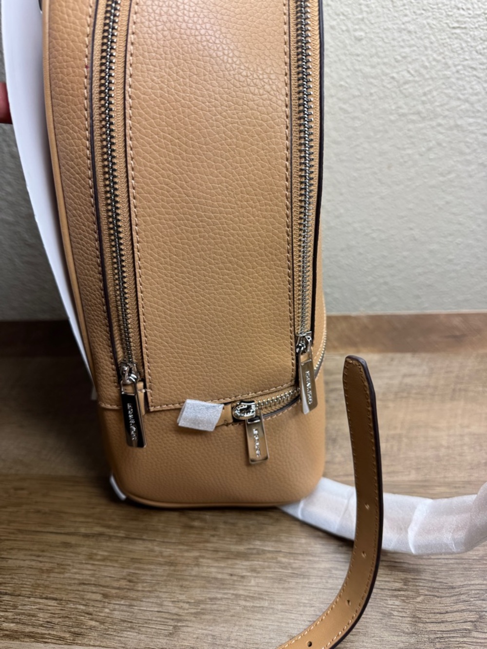 Michael Kors Tan Pebbled Leather Backpack & Zip Wallet Set - Picture 7 of 8